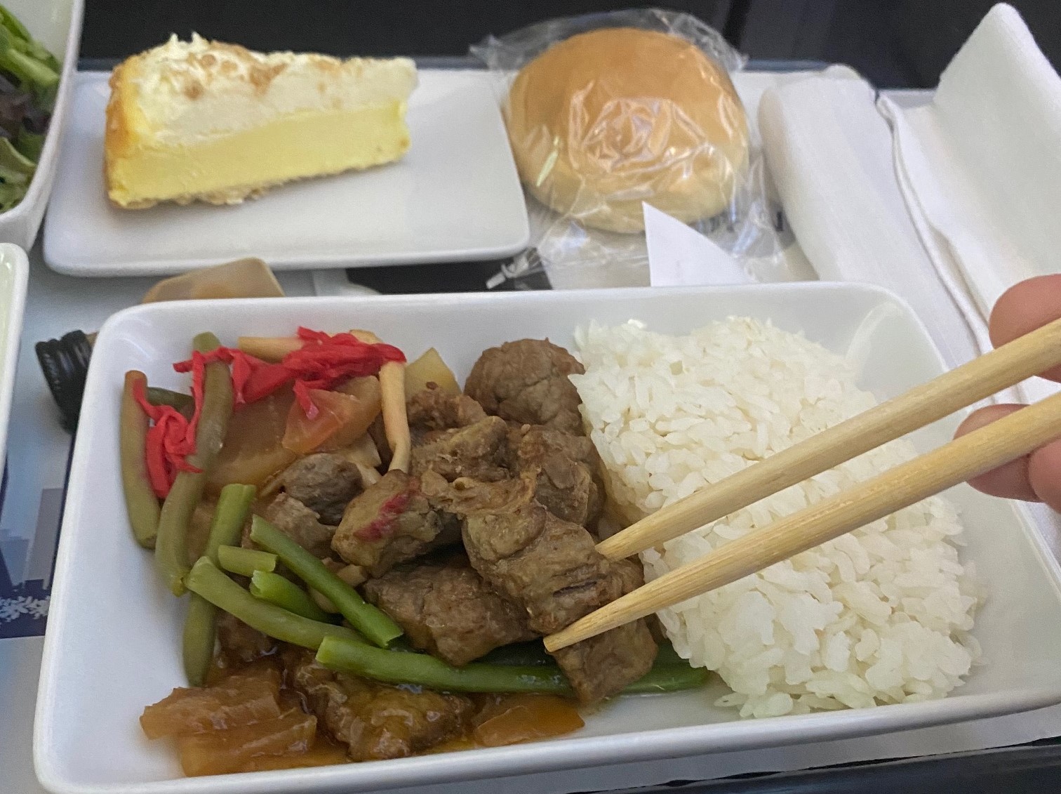 Food served on the plane.